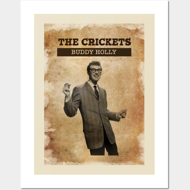 Vintage Old Paper 80s Style The Crickets ///Buddy Holly Wall Art by Madesu Art